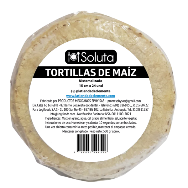 TORTILLA DE MAIZ NIXTAMALIZADO DE 15 CM X 24 UND